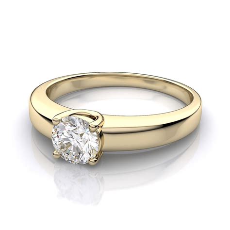 Low Profile Solitaire Engagement Rings With Band 20 Round Solitaire