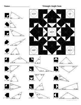 These inside angles always add up to 180°. Triangle Angle Sum Theorem Color Worksheet by Aric Thomas ...