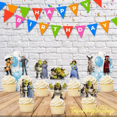 Shrek Cupcake Toppers Shrek Cupcake Toppers Shrek Birthday Party