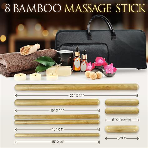 Buy Bamboo Massage Sticks Warmer Set Portable Electric Professional Massager Heating Therapy