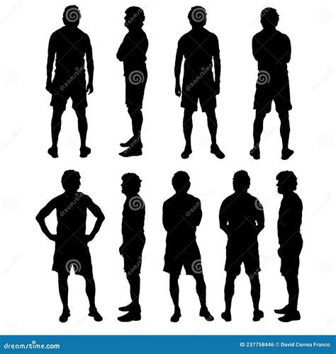 Silhouette Of Groups Of People Stock Vector Illustration Of White Casual 237758446