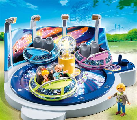 Playmobil Summer Fun Amusement Park Spinning Spaceship Ride With Lights Toptoy