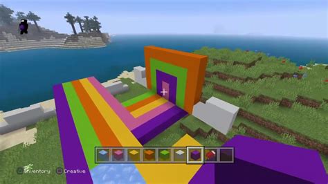 Minecraft Rainbow Bridge بناء جسر قوس قزح ماين كرافت 1 Youtube