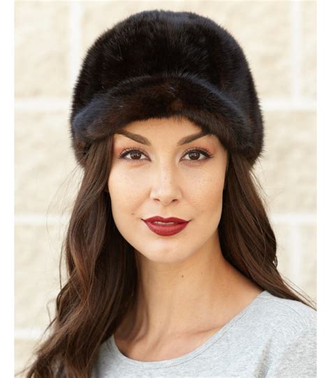 Kirsten Mahogany Mink Fur Riding Hat