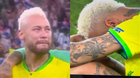 watch teary eyed neymar left shattered after brazil s shock loss to croatia football news
