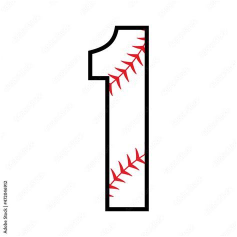 Baseball Number 1 Icon Clipart Image Isolated On White Background