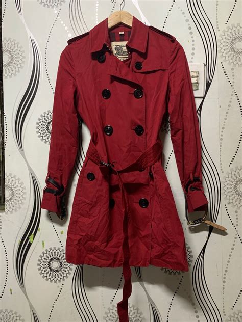 Burberry Red Plaid Trench Coat Womens Fashion Coats Jackets And