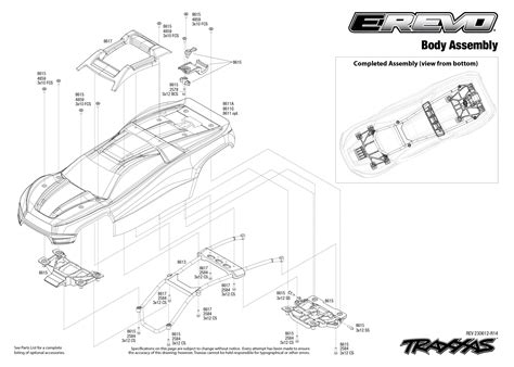 E Revo Vxl Brushless 86086 4 Body Assembly Exploded View Traxxas