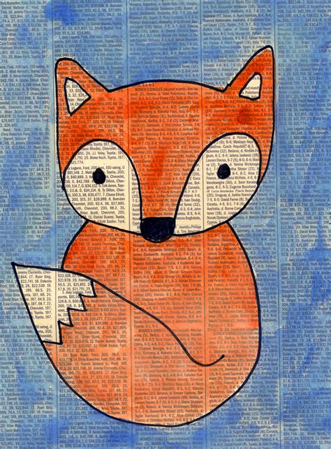 Fox Painting On Newspaper · Art Projects For Kids