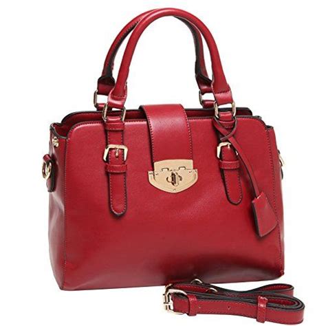 Mg Collection Roxc Classic Red Convertible Satchel Bag Fashion Tote
