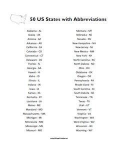 50 states in alphabetical order. State Abbreviations Worksheet-remember when you thought ...