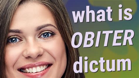 Obiter Dictum Meaning Of Obiter Dictum Youtube