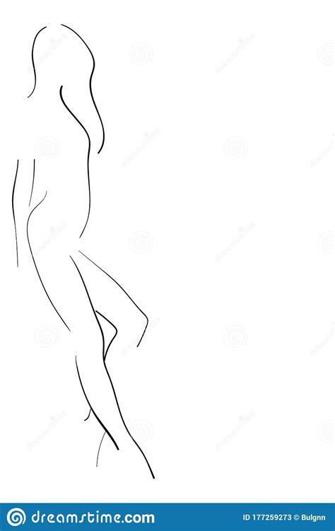 Line Art Sensual Female Figure Outline Stock Vector Illustration Of