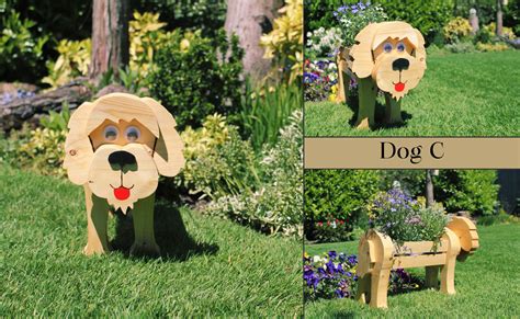 Handmade Wooden Dog Planter Indoor And Outdoor Planter Etsy Uk