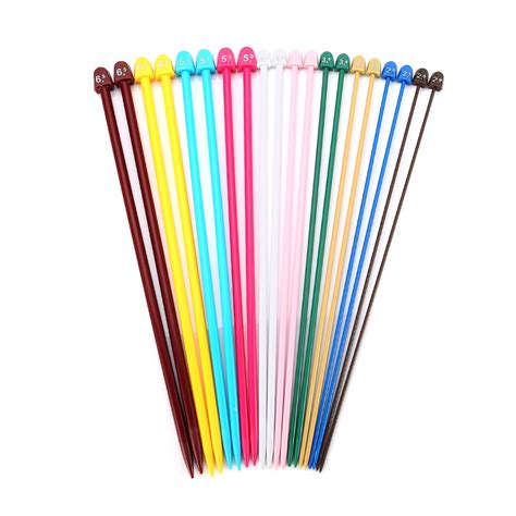 Aliexpress.com : Buy 20Pcs Multicolor Plastic Knitting Needles Single Pointed Needles 10 Marked ...