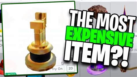 The Most Expensive Items In Roblox 2020 Update Youtube