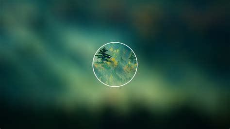 Forest Minimalism Nature Blurred Circle Trees