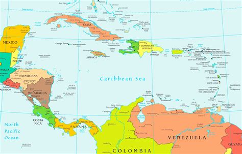 Caribbean Sea On A World Map Park Houston Map