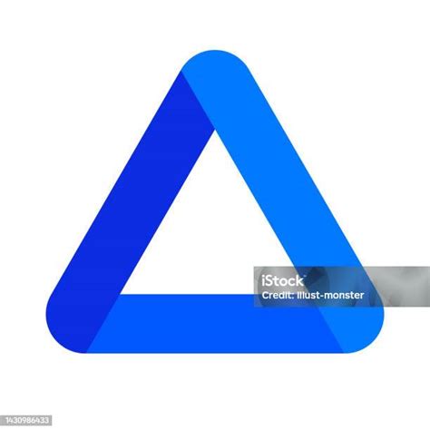 Logo Segitiga Biru Modern Segitiga Bergaya Vektor Ilustrasi Stok