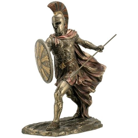 1138 Inch Achilles With Spear And Shield Cold Cast Bronze Figurine