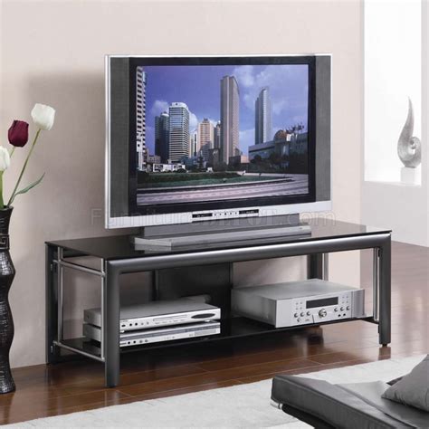 Black Finish Modern Tv Stand Wgenerous Surface And Open Shelf