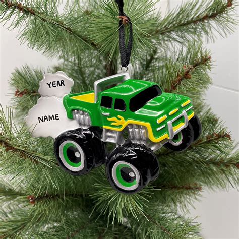Red Monster Truck Personalized Christmas Ornament Perfect T Etsy