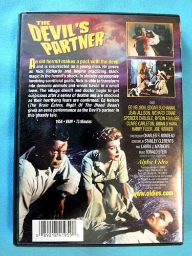 Vtg 1958 THE DEVIL S PARTNER Scary Horror Sc Fi Occult Drive In DVD