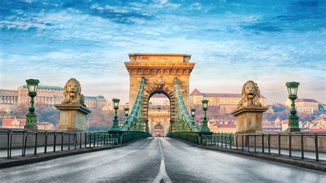 Photo Budapest Hungary Arch Chain Bridge Bridge Roads 1920x1080