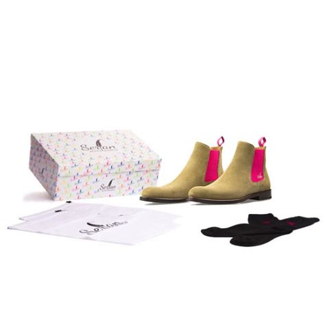 Hier finden sie, was sie suchen: Serfan Chelsea Boot Damen Wildleder Beige Pink
