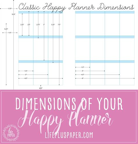 Happy Planner Dimensions Layout Dimensions For Both The Classic And