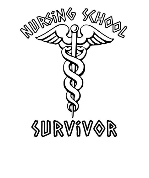 Nursing School Survivor Caduceus Student Nurse Medical Professional