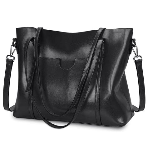 S Zone Womens Vintage 3 Way Genuine Leather Tote Shoulder Bag Handbag