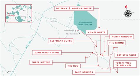 Serrer Endroit Format Monument Valley Tribal Park Map En Quantité