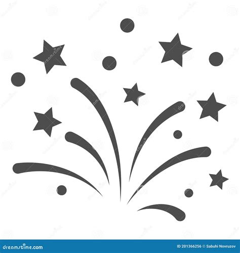 New Year Fireworks Line Icon New Year Concept Festive Salute Sign On