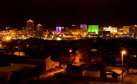 Albuquerque New Mexico City Skyline At Night Flickr Photo Sharing