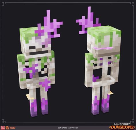 Pixel Papercraft Sunken Skeleton Minecraft Dungeons Hidden Depths Dlc