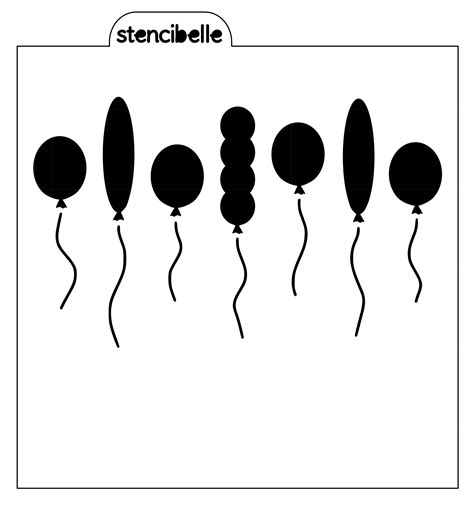 Floating Balloons Stencil Stencibelle