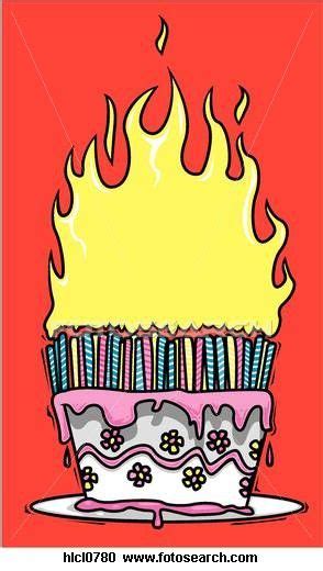 Birthday Cake On Fire Clipart