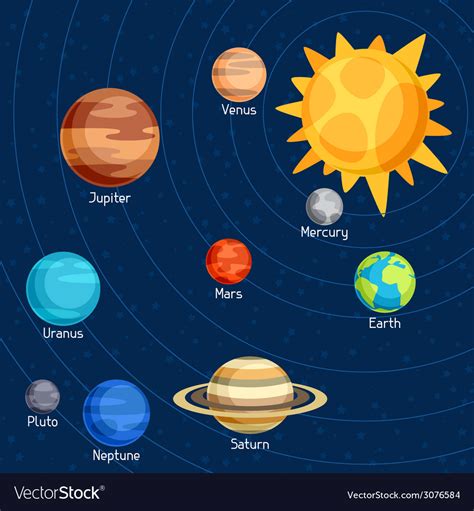 Cosmic With Planets Of The Solar System Royalty Free Vector