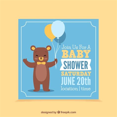 Free Vector Cute Baby Shower Card