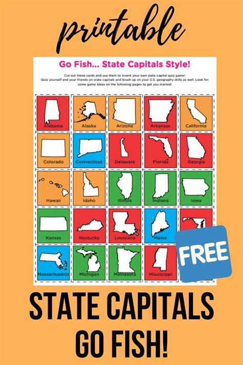 State Capitals Go Fish States Capitals How To Memorize Things Us