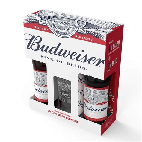 Kit Budweiser 2 Cervejas Budweiser 330ml 1 Copo Empório Da Cerveja