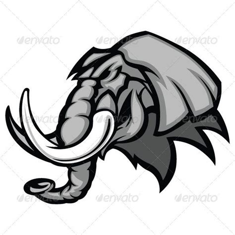 Elephant Mascot Head Vector Graphic Elephant Mascot Logo Guild Elephant