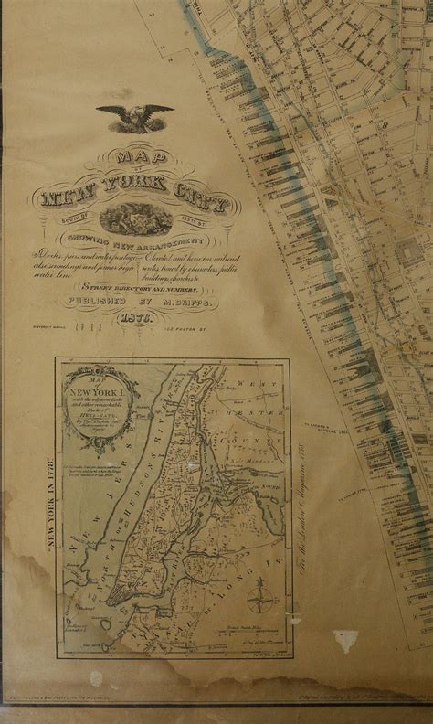 Matthew Dripps Rare Large Map Of New York City 1876 Rare Large Format