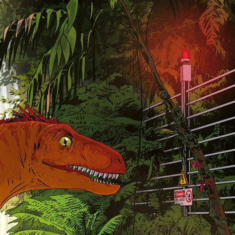 Jurassic Park Velociraptors Illustration A A High Quality Etsy