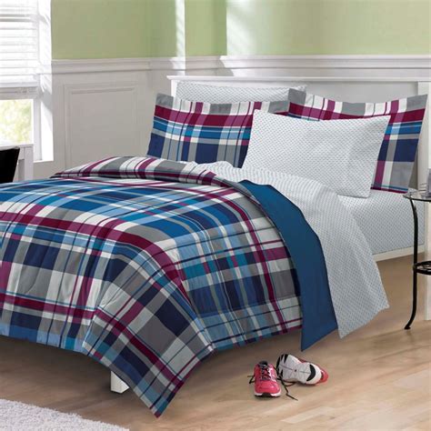 New Varsity Plaid Teen Boys Bedding Comforter Sheet Set Twin Twin Xl