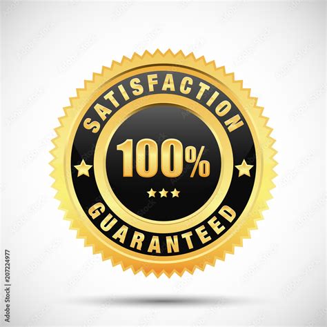 100 Satisfaction Guarantee Golden Label Isolated On White Background Stock Vector Adobe Stock