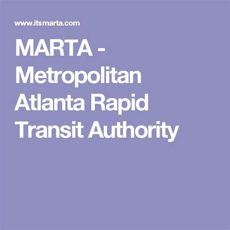 Marta Metropolitan Atlanta Rapid Transit Authority Rapid Transit