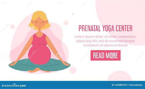 Prenatal Yoga Center Advertising On The Web Banner Stock Illustration