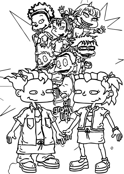 All Grown Up Rugrats Coloring Page Wecoloringpage Colouring Pages Books Color Trolls Super Colorants